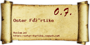 Oster Fürtike névjegykártya